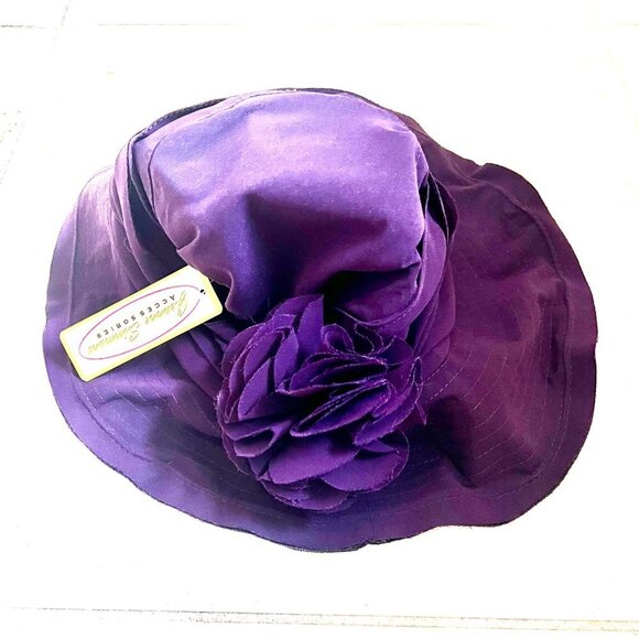 NWT JEANNE SIMMONS Womens Summer Hat with Bendable Wired Brim Purple main image 5